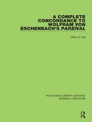 cover image of A Complete Concordance to Wolfram von Eschenbach's Parzival